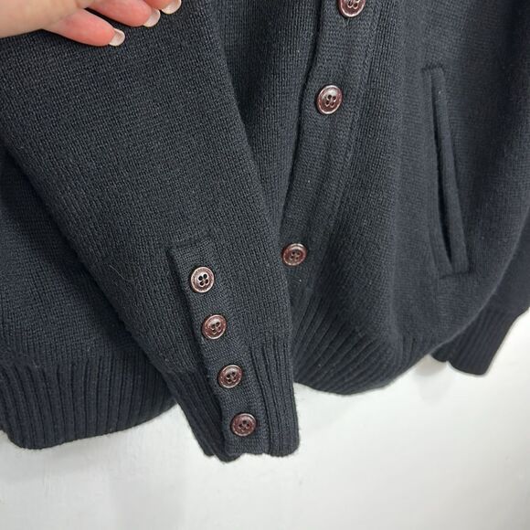 Tulliano Men's Wool Black Button-Up Cardigan Sweater Size L - Picture 5 of 11